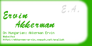 ervin akkerman business card